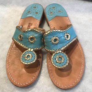 Jack Rogers turquoise Montego Glace Thong Sandals